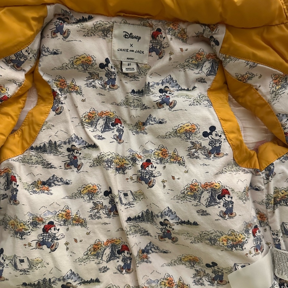 Janie and Jack Kid’s Golden Glow Disney Mickey Mouse Puffer Vest - Picture 5 of 6